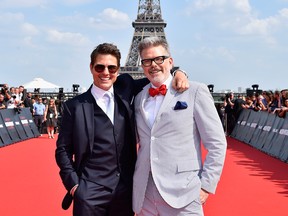 Tom Cruise and Director Christopher McQuarrie attend the Global Premiere of 'Mission: Impossible - Fallout' at Palais de Chaillot on July 12, 2018, in Paris.  (Kristy Sparow/Getty Images for Paramount Pictures)