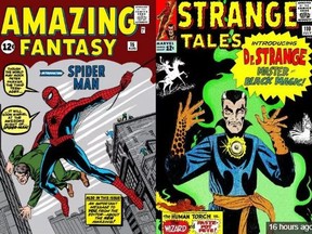 Two of Ditko’s creations: Spider-Man and Doctor Strange.