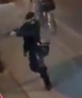 The Danforth Ave. shooter, from video shot by an eyewitness Sunday evening. (Courtesy Twitter)