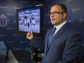 Homicide Det. Sgt. Mike Carbone updates media on the investigation into the July 8, 2018, murder of Karim Hirani, 25, at 415 Driftwood Ave. during a news conference at Toronto Police Headquarters on Wednesday, July 11, 2018. (Ernest Doroszuk/Toronto Sun/Postmedia )