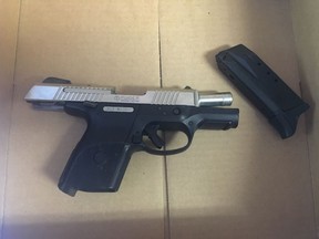 A loaded Ruger SR40 C .40 calibre handgun seized by Toronto police on Sunday, July 15 2018. (TPS handout)