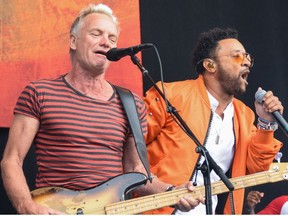 Sting and Shaggy perform at the KTU Concert Jones Beach, N.Y., on June 17, 2018. (Patricia Schlein/WENN.com)