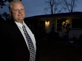 Rob Ford in front of his Edenbridge Dr. home. (Dave Thomas/Toronto Sun files)