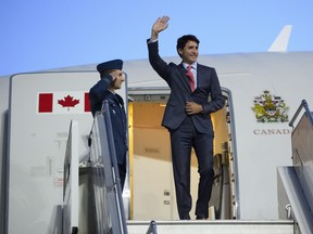 Prime Minister Justin Trudeau arrives in Riga, Latvia on Monday, July 9, 2018. (THE CANADIAN PRESS/Sean Kilpatrick)