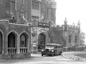 One of the many uses suggested for Sir Henry’s abandoned “castle-on-the-hill” was as a luxury hotel. The project was carried out by an American syndicate that invested $200,000 to upgrade what they would call the Casa Loma Hotel. It opened on Aug. 1, 1929, bad timing for sure. Three months later the world was gripped in a “Great Depression.” For a short time, the re-branded Casa Loma Hotel was one of the stops on the route followed by sightseeing buses operated by the TTC’s subsidiary Gray Coach Lines. This latter company provided inter-city, sightseeing and charter service from 1927–1990.
