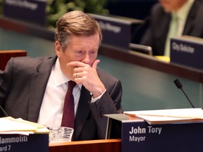Mayor John Tory at City Council in the wake of Premier Doug Ford's announcement to to reduce city council to 25 wards in Toronto, Ont. on Friday July 27, 2018. (Dave Abel/Toronto Sun/Postmedia Network)