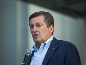 Toronto Mayor John Tory speaks at Union Summer market in front of Union Station in Toronto, Ont. on Tuesday July 3, 2018. Ernest Doroszuk/Toronto Sun