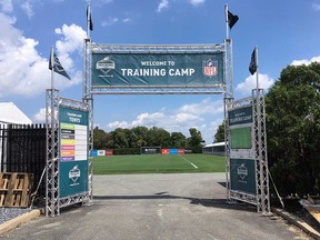 A sign that greets those attending the Philadelphia Eagles training camp. (JOHN KRYK/Postmedia Network)