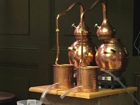 Miniature copper stills are used to blend gin during workshops at Edinburgh Gin. (ROBIN ROBINSON/POSTMEDIA NETWORK)