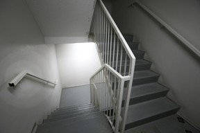 The stairwell where Toronto Sun columnist Anthony Furey and his son encountered a woman injecting drugs. Veronica Henri/Toronto Sun