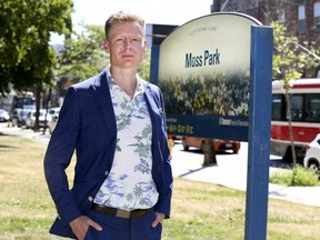 Anthony Furey, columnist for the Toronto Sun at Moss Park on Thursday July 19, 2018. Veronica Henri/Toronto Sun