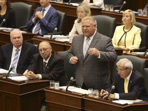 Premier Doug Ford  speaks about the downsizing of Toronto city council on Monday July 30, 2018. Jack Boland/Toronto Sun