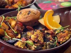 muffin with vegan omelette at Go Vegan