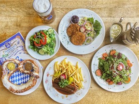 array of vegan options at Hofbrahaus Las Vegas