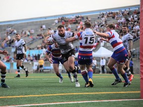 (The Toronto Wolfpack dominated the Rochdale Hornets 56-10 yesterday at Lamport Stadium. Toronto plays Featherstone next Saturday. (Supplied photo)