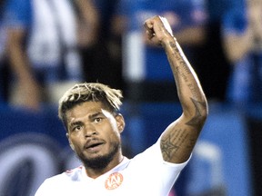 Atlanta United's Josef Martinez celebrates one of his league-leading 24 goals so far this season. (THE CANADIAN PRESS)