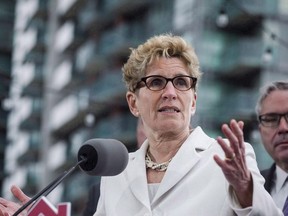 Ontario Premier Kathleen Wynne speaks about Ontario's Fair Housing Plan during a press conference in Toronto on April 20, 2017. Wynne is all about the F word.Listen to Ontario's premier speak these days and chances are she'll talk about fairness. It has become her mantra, an idea she ties to nearly every big announcement she has made lately, from a $15 minimum wage to a basic income pilot to housing market cooling measures and rent control.