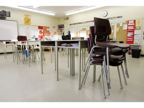 A classroom at Sir John A. Macdonald School in Belleville, Ont.