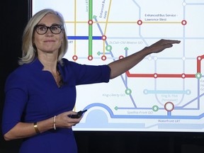 Toronto mayoral candidate Jennifer Keesmaat unveiled her $50-billion, 30-year transit plan on Thursday. (JACK BOLAND, Toronto Sun)