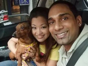 Canadian teacher Ramgahan Sanjay Ryan, right, was found murdered in Taiwan. His wife Cat drowned last October.