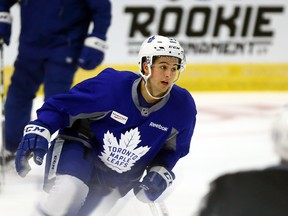 Jeremy Bracco aims to impress Leafs brass during the Rookie Showcase in Laval. (DAVE ABEL/Toronto Sun)