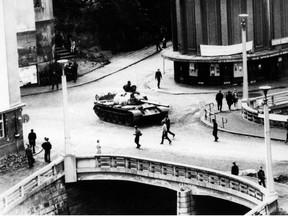 File photo taken in August 1968 in Trutnov shows a tank as Warsaw Pact troops and tanks invade Czechoslovakia to crush the so-called Prague Spring reform and re-establish a totalitarian regime.