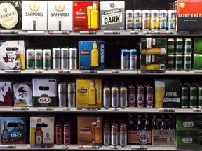 Beer products are on display at a Toronto beer store on Thursday, April 16, 2015. (Chris Young/The Canadian Press)