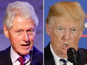 Former U.S. President Bill Clinton and current U.S. President Donald Trump are seen in file photos. (Andy Kropa/Invision/AP, File/Chuck Burton/AP)