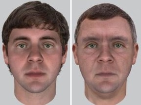 OPP used DNA found at the crime scene to develop snapshots of what the suspect in Thera Dielemans death. The picture on the left is what the man may have looked line in 1988, the right is present day.