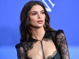 Emily Ratajkowski arrives at the 2018 CFDA Fashion awards June 4, 2018 at The Brooklyn Museum in New York.