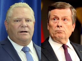 Premier Doug Ford, left, and Mayor John Tory. (Toronto Sun files
