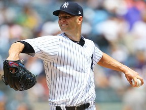 J.A. Happ of the New York Yankees pitches against the Kansas City Royals at Yankee Stadium on July 29, 2018. (Mike Stobe/Getty Images)