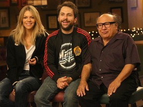 Kaitlin Olson, Charlie Day and Danny DeVito in a scene from "It's Always Sunny in Philadelphia."