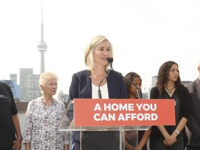 Toronto mayor candidate Jennifer Keesmaat speaks about affordable housing on Tuesday, August 7, 2018. (Jack Boland/Toronto Sun)