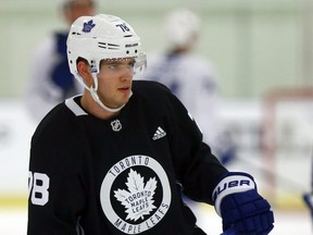 Defenceman Timothy Liljegren  will be trying to crack the Maple Leafs lineup this season. (Dave Abel/Toronto Sun)