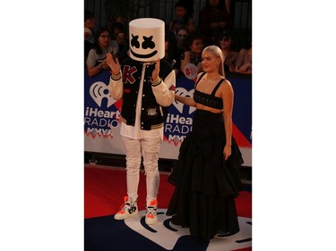 Marshmello and Anne-Marie at the 2018 iHeartRadio MMVA awards in Toronto, Ont. on Sunday August 26, 2018. Jack Boland/Toronto Sun/Postmedia Network