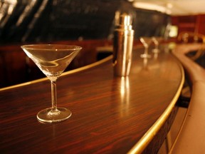 A martini glass and shaker are shown in San Francisco, Monday, August 2, 2010. People accused of sexual assault in Ontario are once again allowed to use excessive intoxication as a defence against criminal charges, a judge has ruled, finding that a federal law preventing such an argument is unconstitutional.