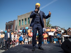 NDP Leader Jagmeet Singh announces he will run in a byelection in Burnaby South, during an event at an outdoor film studio, in Burnaby, B.C., on Wednesday Aug. 8, 2018.