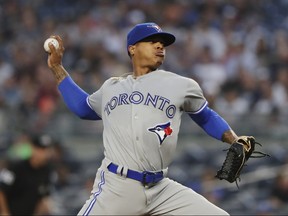 Blue Jays pitcher Marcus Stroman is struggling with a blister again, and could be headed back to the DL. AP PHOTO