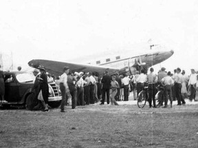 It was exactly 80 years ago today that the first international, and the first commercial flight landed at the city’s new Malton Airport (a name that was changed in 1960 to Toronto International Airport and to the present Toronto-Pearson International Airport in 1984). Although construction of the new “flying field,” located several miles north and west of Toronto was still underway, a special exemption had been made to permit one of American Airlines new “streamlined” Douglas DC-3s to land at the unfinished airport. This decision was made even over concerns voiced by officials of the Toronto Harbour Commission (PortsToronto) that the facility was still several months away from being ready for business. Interestingly, the new airport’s name, Malton, was selected in recognition of the nearby police village located at the “Four Corners” (Derry Rd. and Airport Rd.) This historic flight, which attempted to promote cross-border passenger air service, had originated in Chicago and made stops in Detroit and Buffalo before “rocketing” across Lake Ontario and touching down on the new Malton runway. While flying over the CNE, DC-3 Captain George Woolweaver and other officials on board the aircraft broadcast “wireless” greetings to the fair's visitors through loud speakers positioned across the grounds.