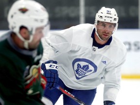 Newly acquired Toronto Maple Leaf John Tavares takes to the ice during an off-season workout at the Mastercard Centre in Toronto on Wednesday August 22, 2018. Dave Abel/Toronto Sun