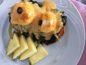 The breakfast menu at the Hau Tree Lanai features several different kinds of eggs benny with Hawaiian twists. ROBIN ROBINSON/POSTMEDIA NETWORK