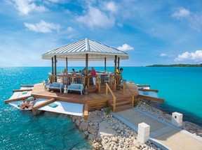 It’s easy to adjust your attitude into relax mode at Latitudes, the overwater bar at the resort. It even has overwater hammock beds. But beware, once you get into them you may never want to leave. SANDALS RESORTS PHOTO