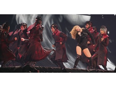 Taylor Swift performs on stage during her reputation Stadium Tour at the Rogers Centre in Toronto, Ont. on Friday August 3, 2018. Veronica Henri/Toronto Sun/Postmedia Network