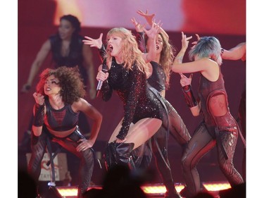 Taylor Swift performs on stage during her reputation Stadium Tour at the Rogers Centre in Toronto, Ont. on Friday August 3, 2018. Veronica Henri/Toronto Sun/Postmedia Network