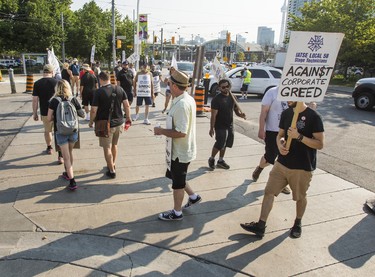 Locked out stagehands with IATSE Local 58, picket an entrance to Exhibition Place in Toronto, Ont. on Wednesday August 15, 2018. Ernest Doroszuk/Toronto Sun/Postmedia