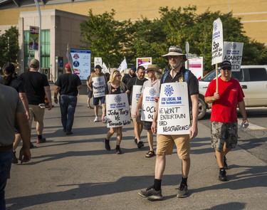 Locked out stagehands with IATSE Local 58, picket an entrance to Exhibition Place in Toronto, Ont. on Wednesday August 15, 2018. Ernest Doroszuk/Toronto Sun/Postmedia