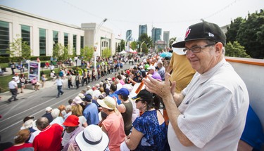 David Gould shows his support from the stands during the the WarriorsÕ Day Parade at the CNE in Toronto, Ont. on Saturday August 18, 2018. Ernest Doroszuk/Toronto Sun/Postmedia