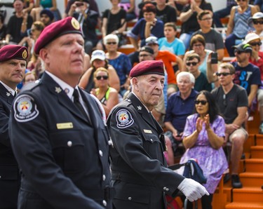 Toronto Police Military Veterans Association during the WarriorsÕ Day Parade at the CNE in Toronto, Ont. on Saturday August 18, 2018. Ernest Doroszuk/Toronto Sun/Postmedia