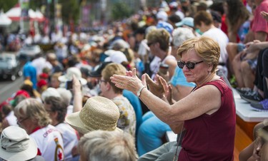 Applauding and showing supporting from the stands during the WarriorsÕ Day Parade at the CNE in Toronto, Ont. on Saturday August 18, 2018. Ernest Doroszuk/Toronto Sun/Postmedia